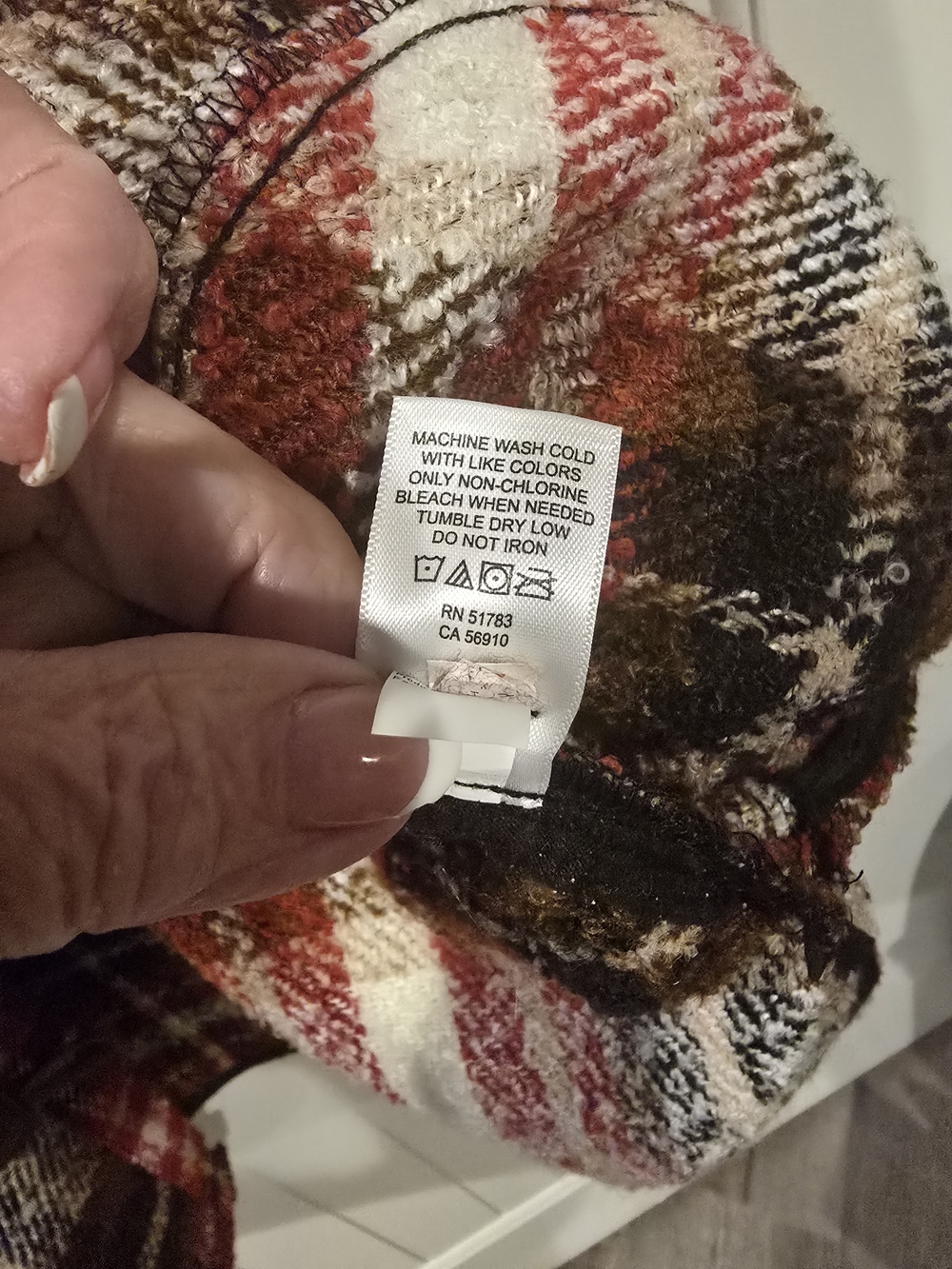 Maurices Plaid Sherpa Collar Long Cardigan Jacket - Brown & Red Plaid Sz 4X - Picture 4 of 8